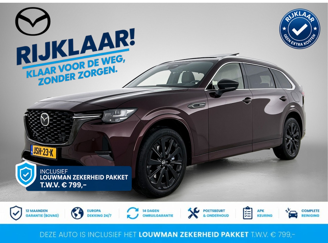 Mazda CX-80 - 2.5 e-SkyActiv PHEV Homura Plus | RIJKLAAR INCLUSIEF AFLEVERPAKKET TWV 799,- | Panorama-da - AutoWereld.nl
