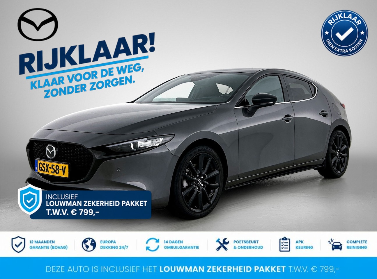 Mazda 3 - 2.0 e-SkyActiv-G M Hybrid 122 Homura automaat | RIJKLAAR INCLUSIEF AFLEVERPAKKET TWV €799, - AutoWereld.nl