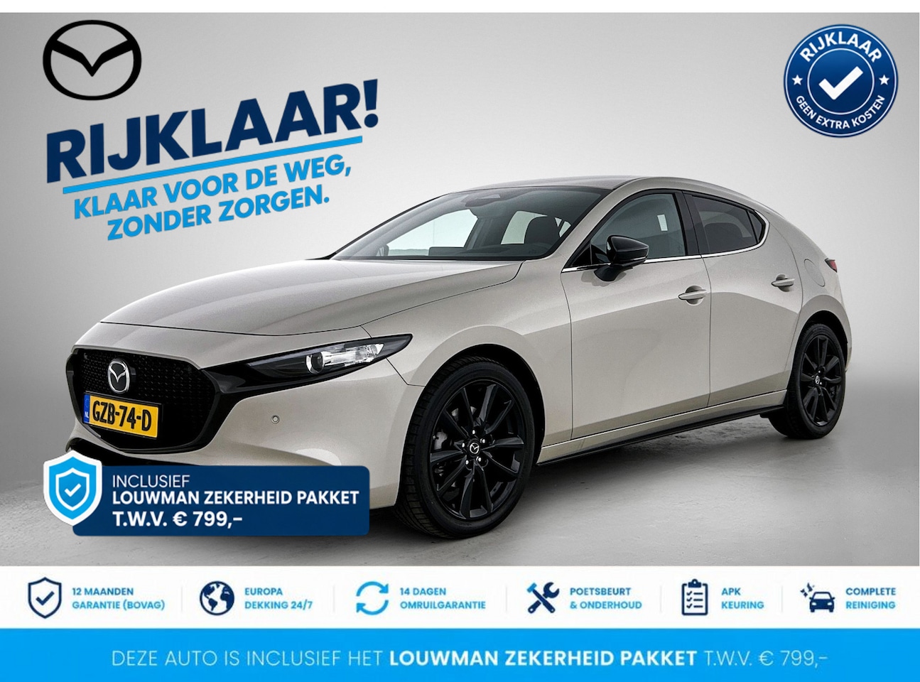Mazda 3 - 2.5 e-SkyActiv-G M Hybrid 140 Homura | RIJKLAAR INCLUSIEF AFLEVERPAKKET TWV €799,- | Stoel - AutoWereld.nl