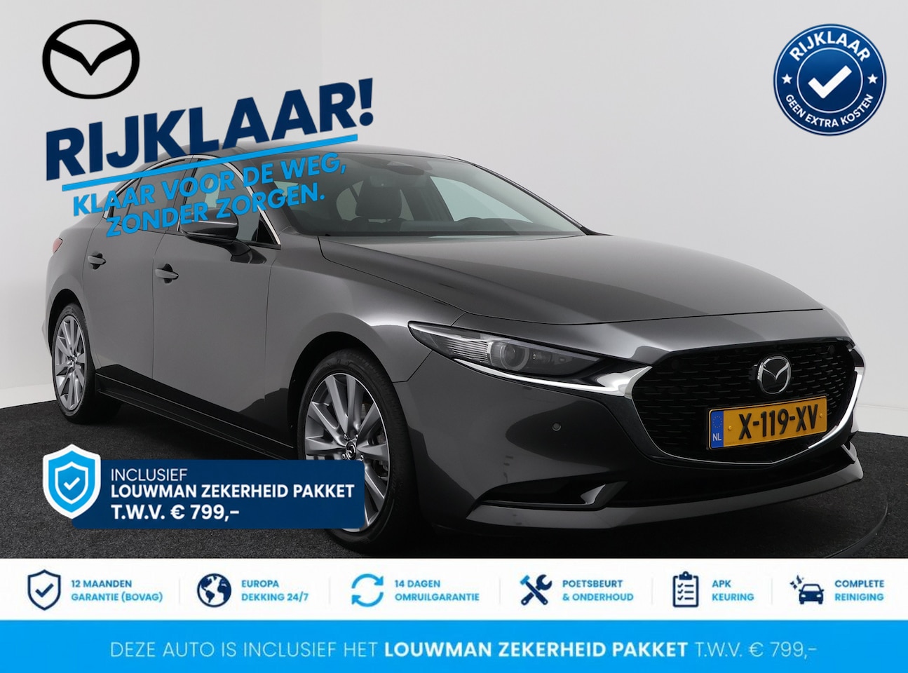 Mazda 3 - 2.0 e-SkyActiv-G M Hybrid 150 Exclusive-line Bose en Leer | RIJKLAAR INCLUSIEF AFLEVERPAKK - AutoWereld.nl