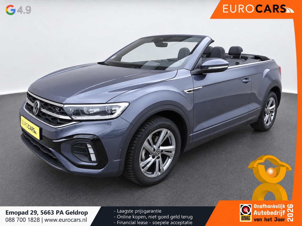 Volkswagen T-Roc Cabrio - 1.5 TSI 150pk DSG R-Line Navigatie Apple Carplay / Android Auto Parkeersensoren Camera Ada - AutoWereld.nl