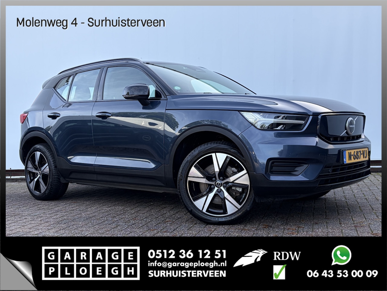 Volvo XC40 - Recharge Plus SOH 95% Warmtepomp Elek.Trekhaak Stoelverw Carplay Orig.NL 100% Elektrisch! - AutoWereld.nl