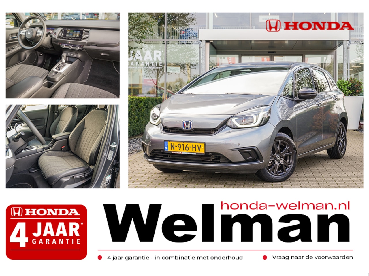 Honda Jazz - 1.5i e:HEV SPORTLINE - ZWART DAK - - AutoWereld.nl