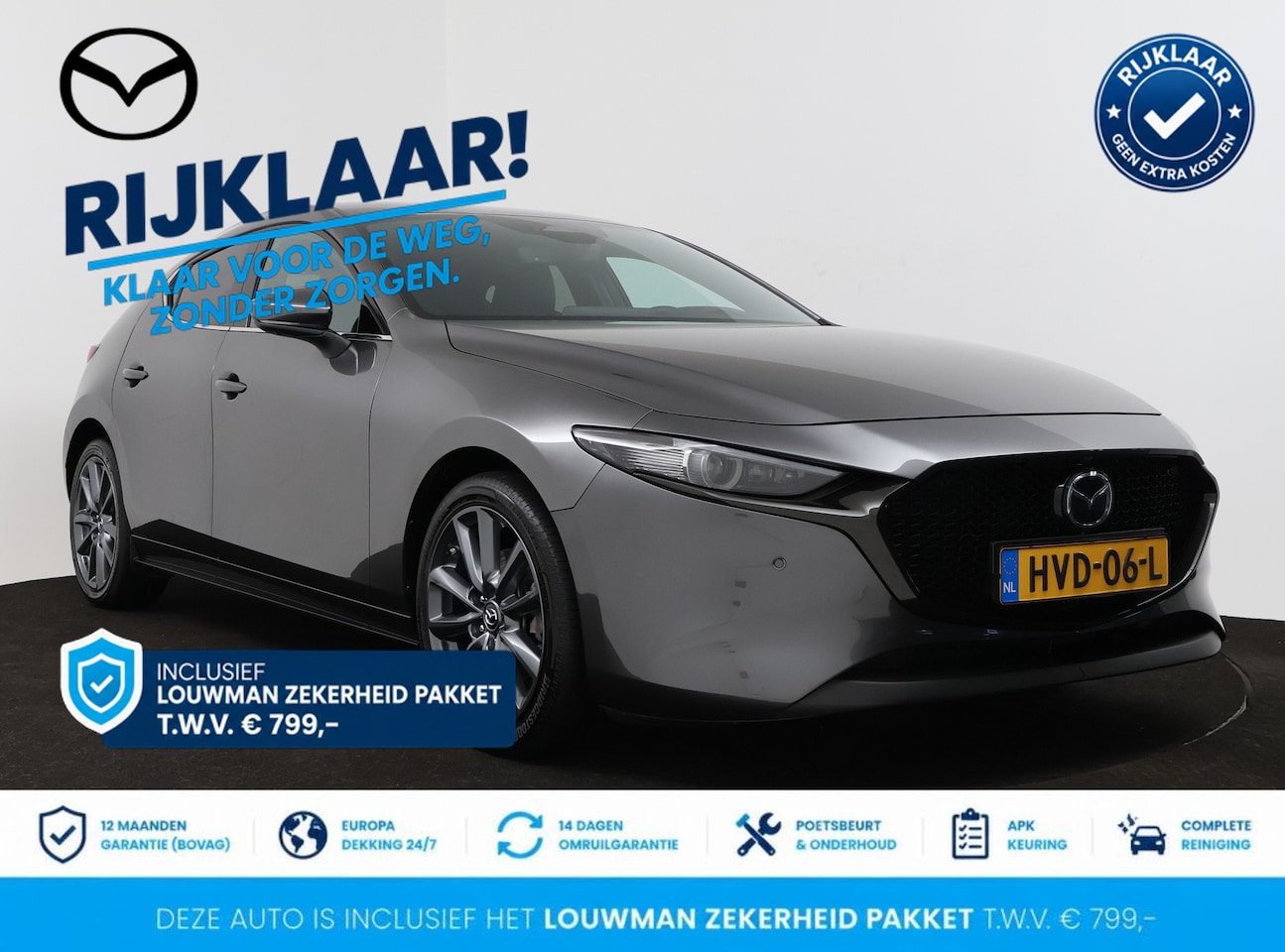Mazda 3 - 2.5 e-SkyActiv-G M Hybrid 140 Takumi automaat | RIJKLAAR INCLUSIEF AFLEVERPAKKET TWV €799, - AutoWereld.nl