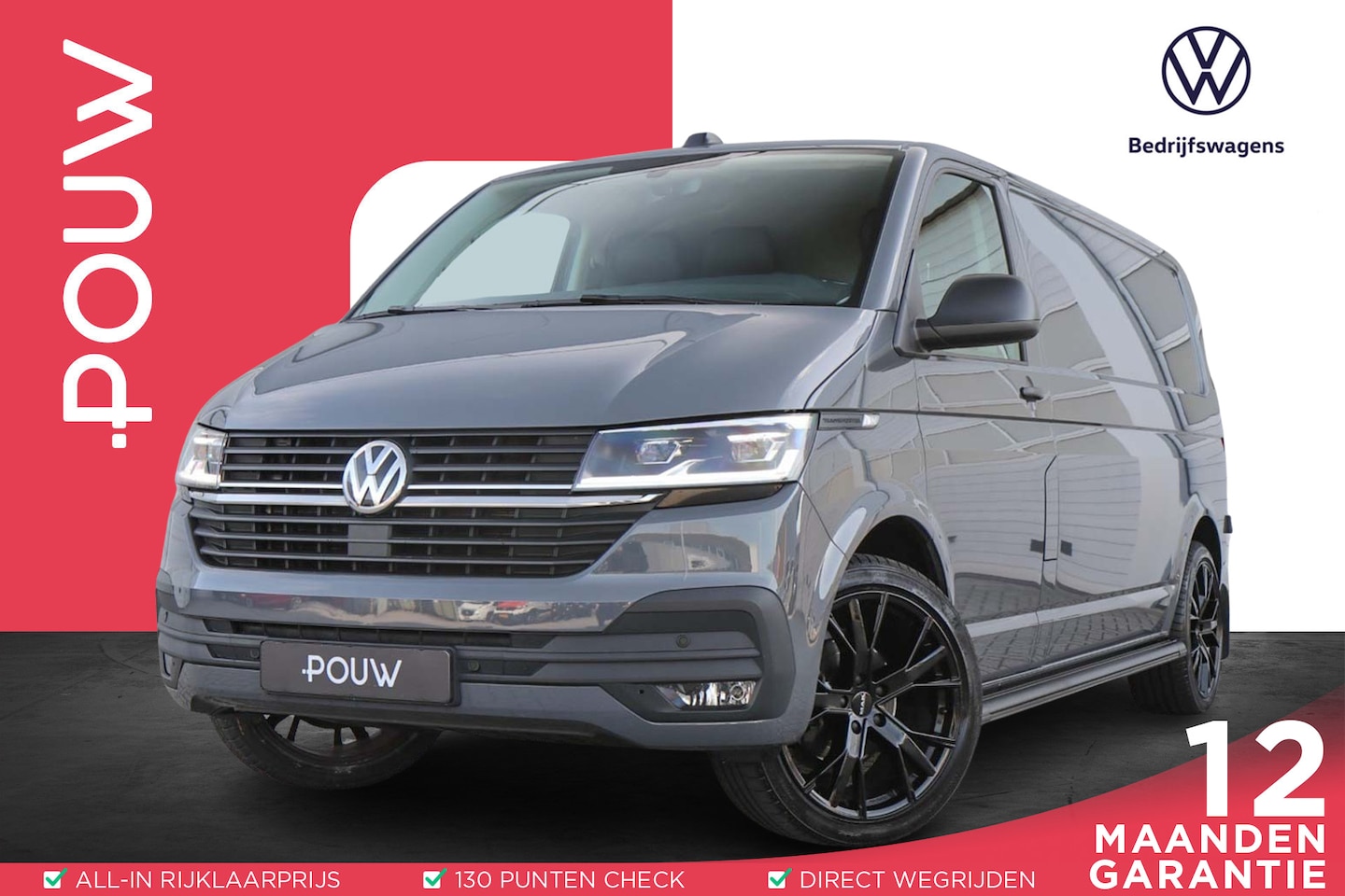 Volkswagen Transporter - 2.0 TDI 150pk DSG L2H1 30 Highline | Black Style | LED Koplampen | App Connect Navigatie | - AutoWereld.nl
