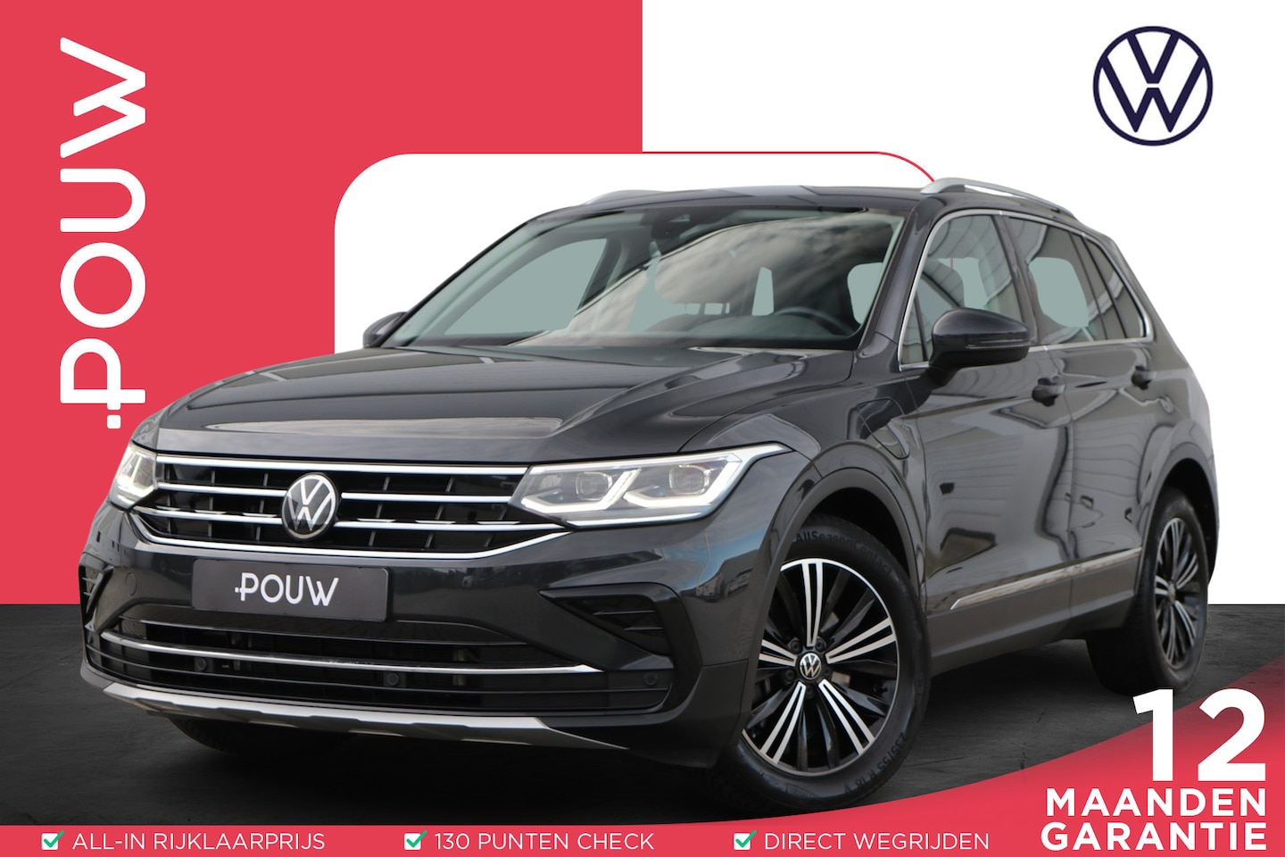 Volkswagen Tiguan - 1.4 TSI eHybrid 245pk | SoH 97% | Apple Carplay/Android Auto | Trekhaak Wegklapbaar | Stoe - AutoWereld.nl