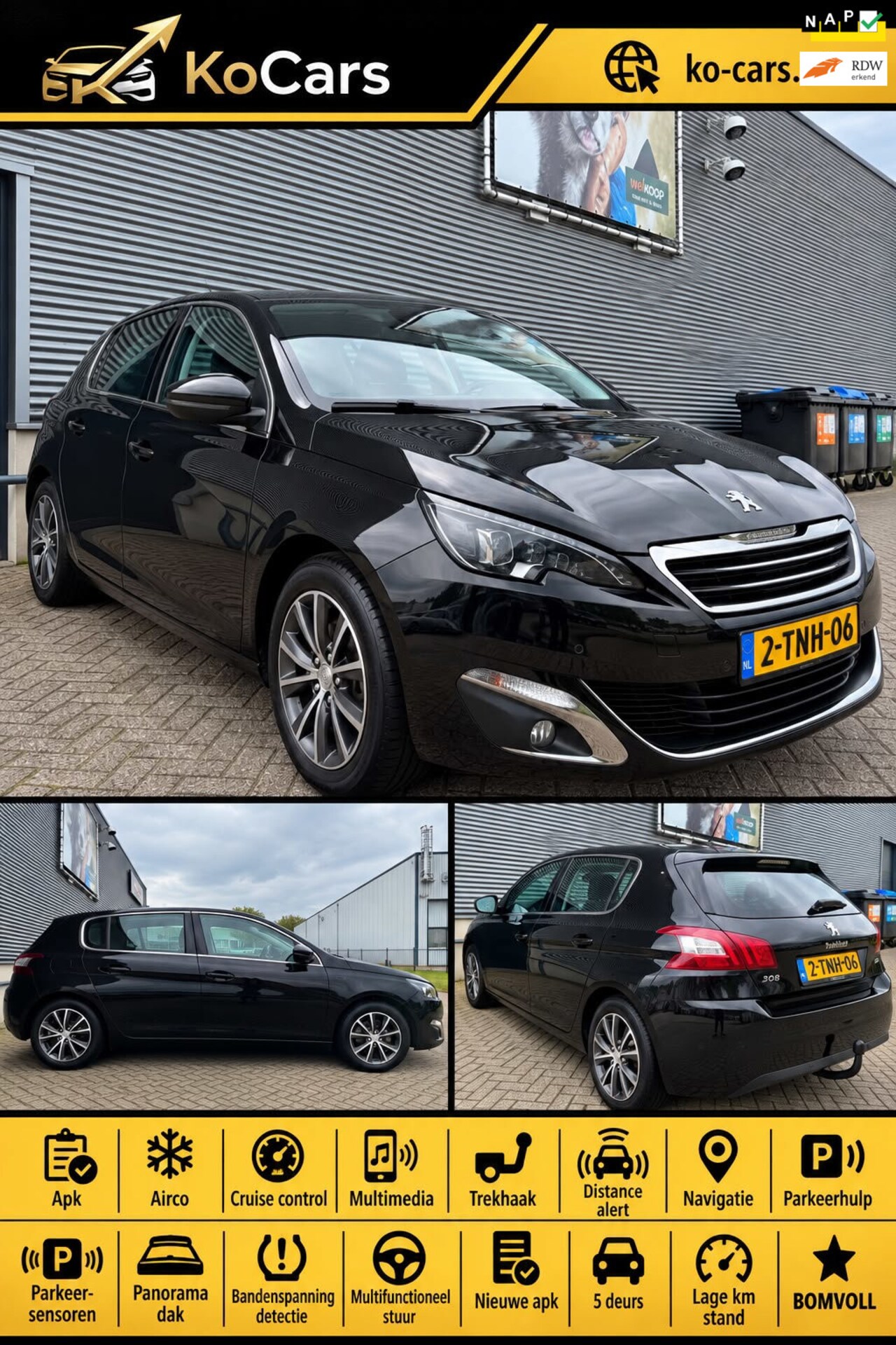 Peugeot 308 - / Nieuwe APK / Cruise Control / Pano / Airco / Trekhaak / Multimedia / Navi / Parkeerhulp - AutoWereld.nl