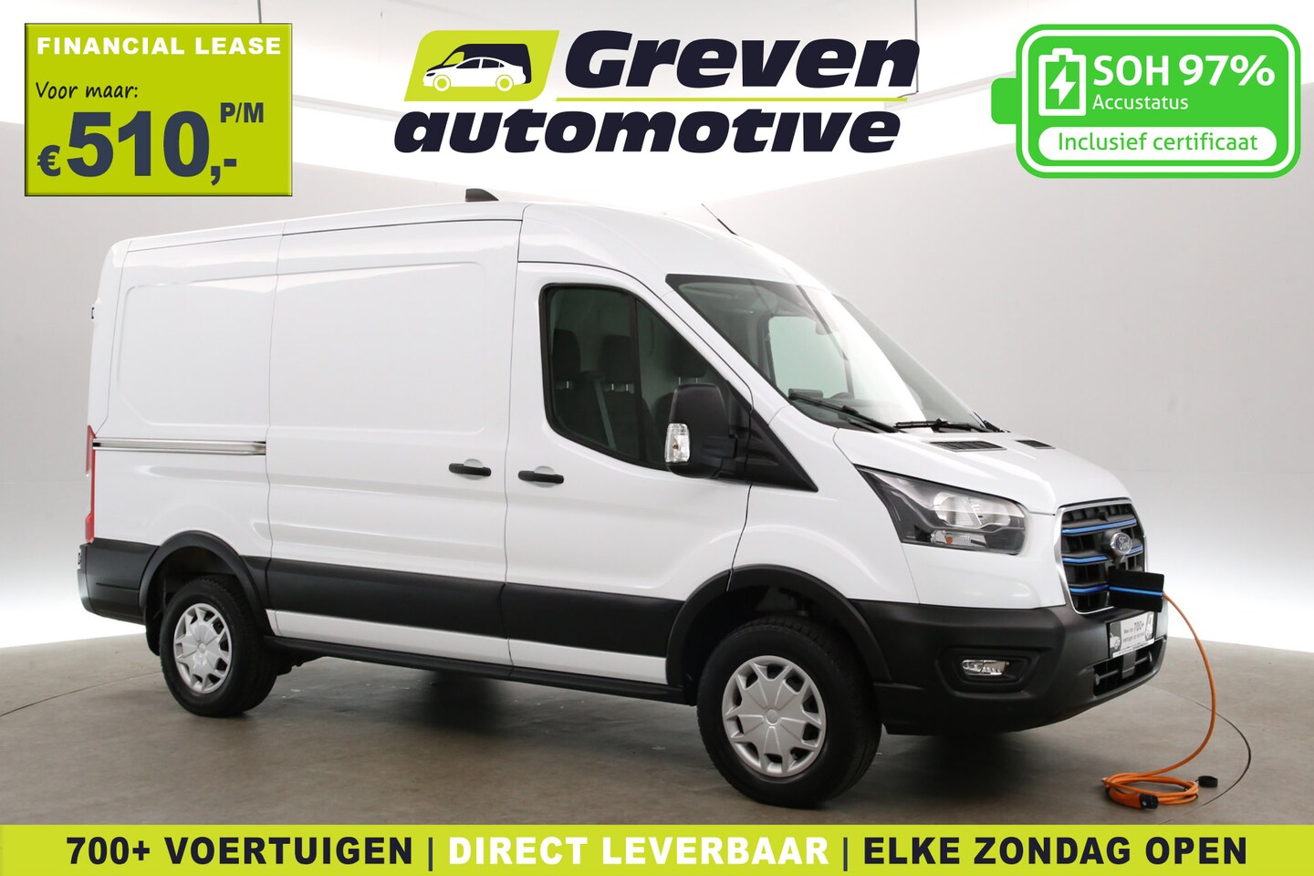 Ford E-Transit - 68 kWh L2H2 | Snelladen | SOH 97% | Clima | Camera | 3 Zits | Carplay | Cruise | Parkeerse - AutoWereld.nl
