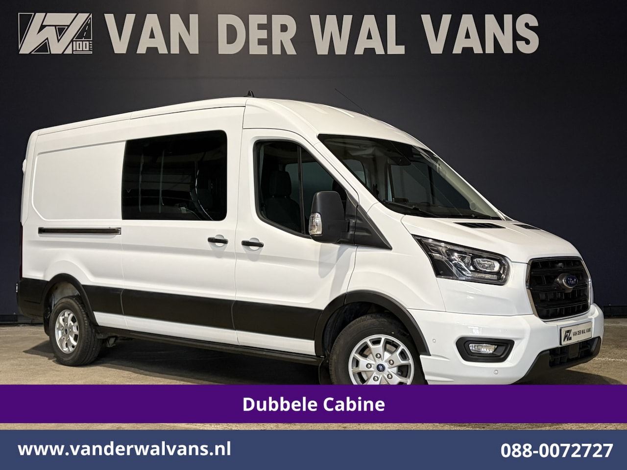 Ford Transit - 2.0 TDCI 131pk L3H2 Dubbele Cabine Euro6 Airco | 5-Zits | Navigatie | LED | Apple Carplay - AutoWereld.nl