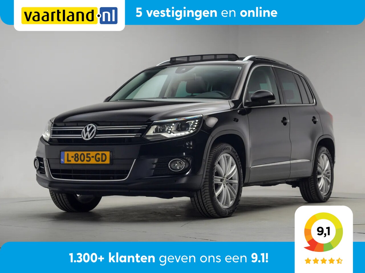Volkswagen Tiguan - 2.0 TSI Sport&Style 4Motion Aut. [ Panoramadak Trekhaak Navigatie Camera Stoelverwarming] - AutoWereld.nl