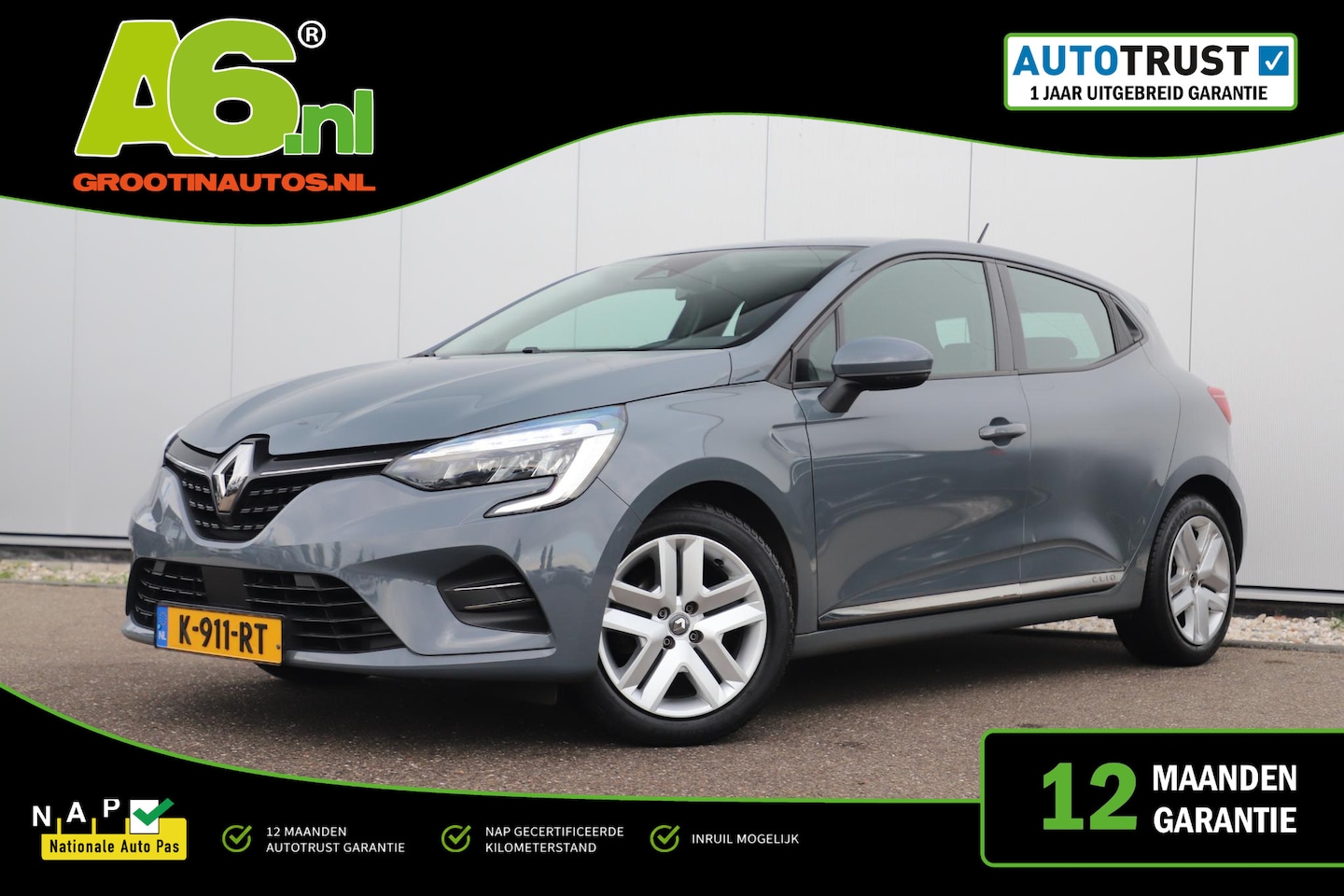 Renault Clio - 1.0 TCe Zen Trekhaak Navigatie Airco Cruise Control Rijstrooksensor LED - AutoWereld.nl
