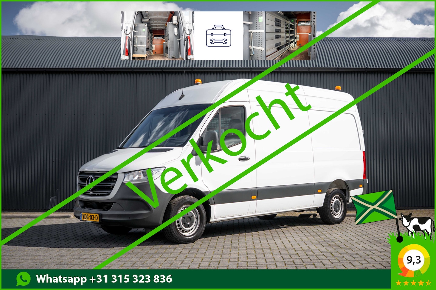 Mercedes-Benz Sprinter - 314CDI L2H2 | Automaat | 1e Eigenaar | Volledig ingericht | 360° Camera | Carplay | Cruise - AutoWereld.nl