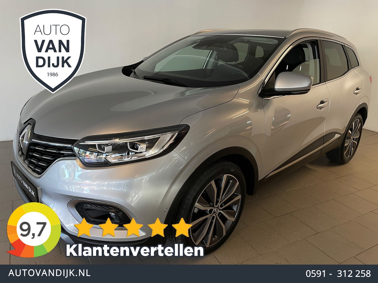 Renault Kadjar - 1.3 TCe Zen AIRCO NAVI CRUISE BLUETOOTH LEER ELEK RAMEN CENT VERG TREKHAAK PDC VELGEN NIEU - AutoWereld.nl