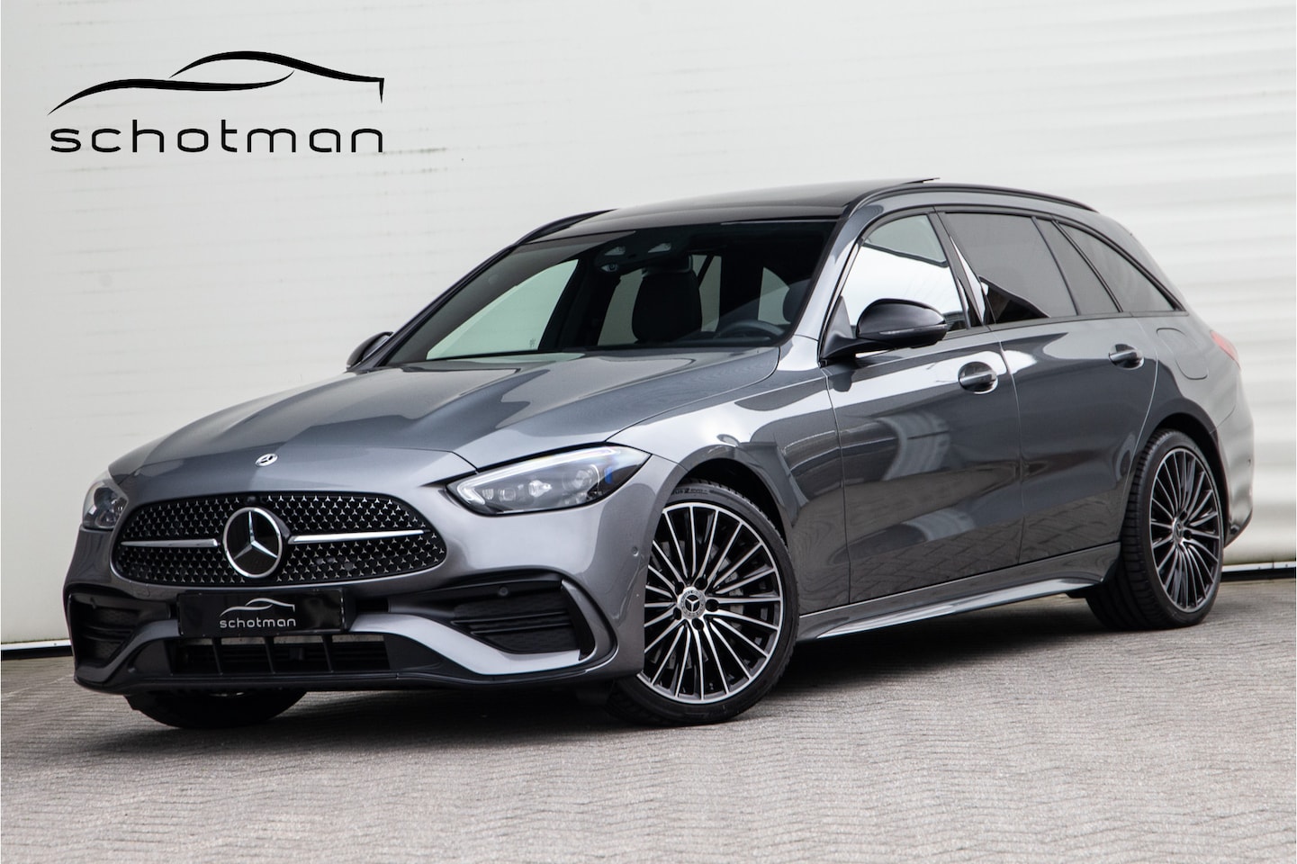 Mercedes-Benz C-klasse Estate - 300 e AMG Premium, Pano, Distronic, Trekhaak, Leder, Nightpakket 2023 - AutoWereld.nl