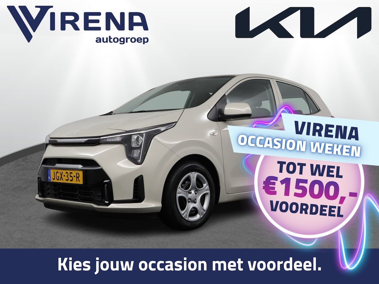 Kia Picanto - 1.0 DPI DynamicLine - Apple Carplay/Android Auto - Cruise Control - Navigatie - Achteruitr - AutoWereld.nl