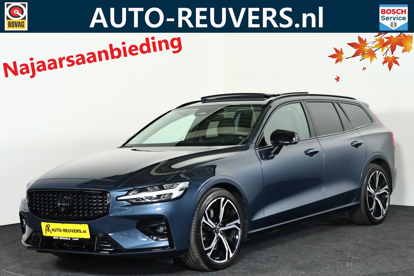 Volvo V60 - 2.0 B4 Ultimate Dark Panorama / Opendak /Leder / HUD / Pilot Assist / HarmanKardon / CarPl - AutoWereld.nl