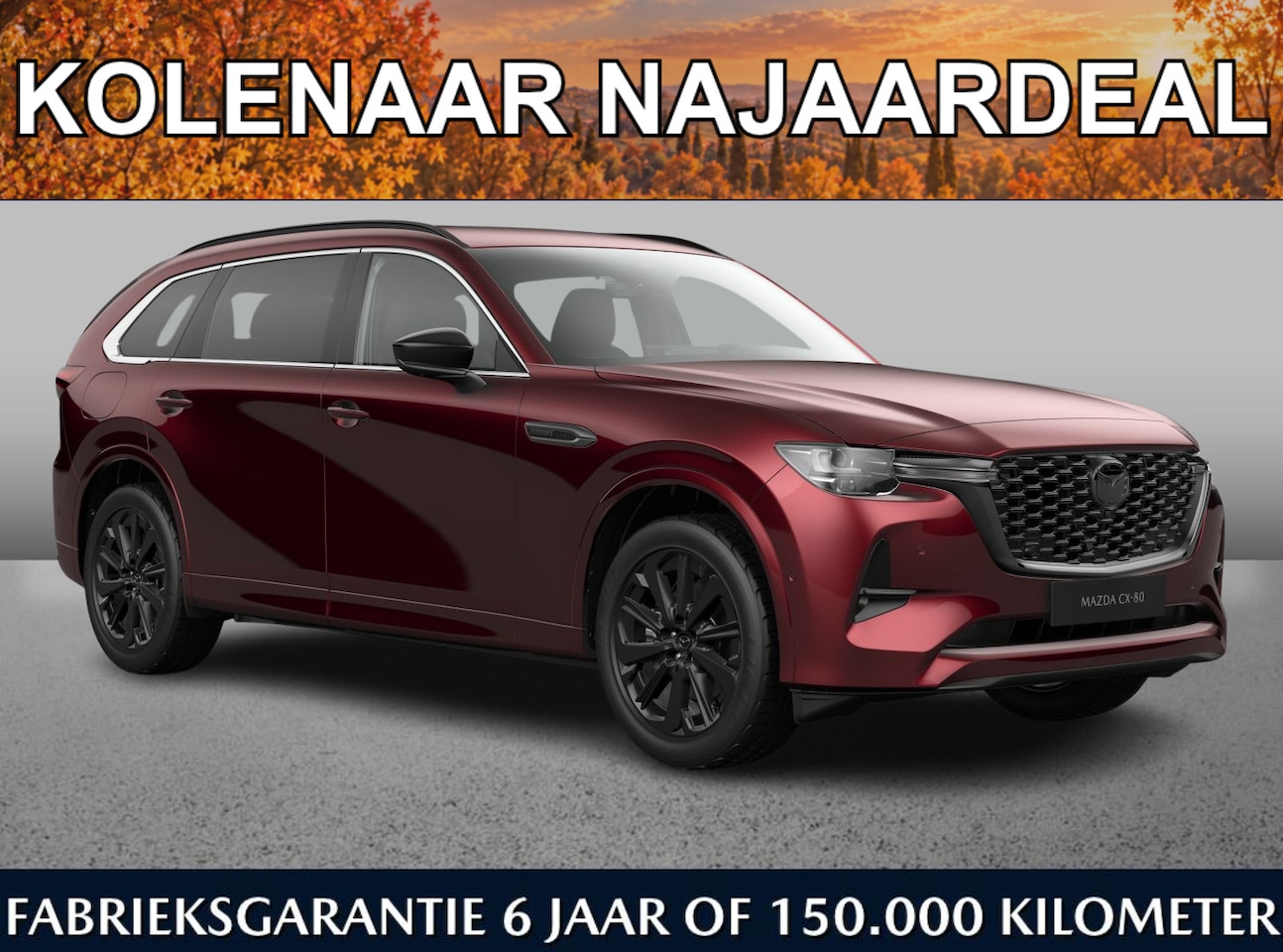 Mazda CX-80 - 2.5 e-Sky PHEV 327 AWD Homura Business Edition | Kolenaar najaardeal | €7145,- korting | D - AutoWereld.nl