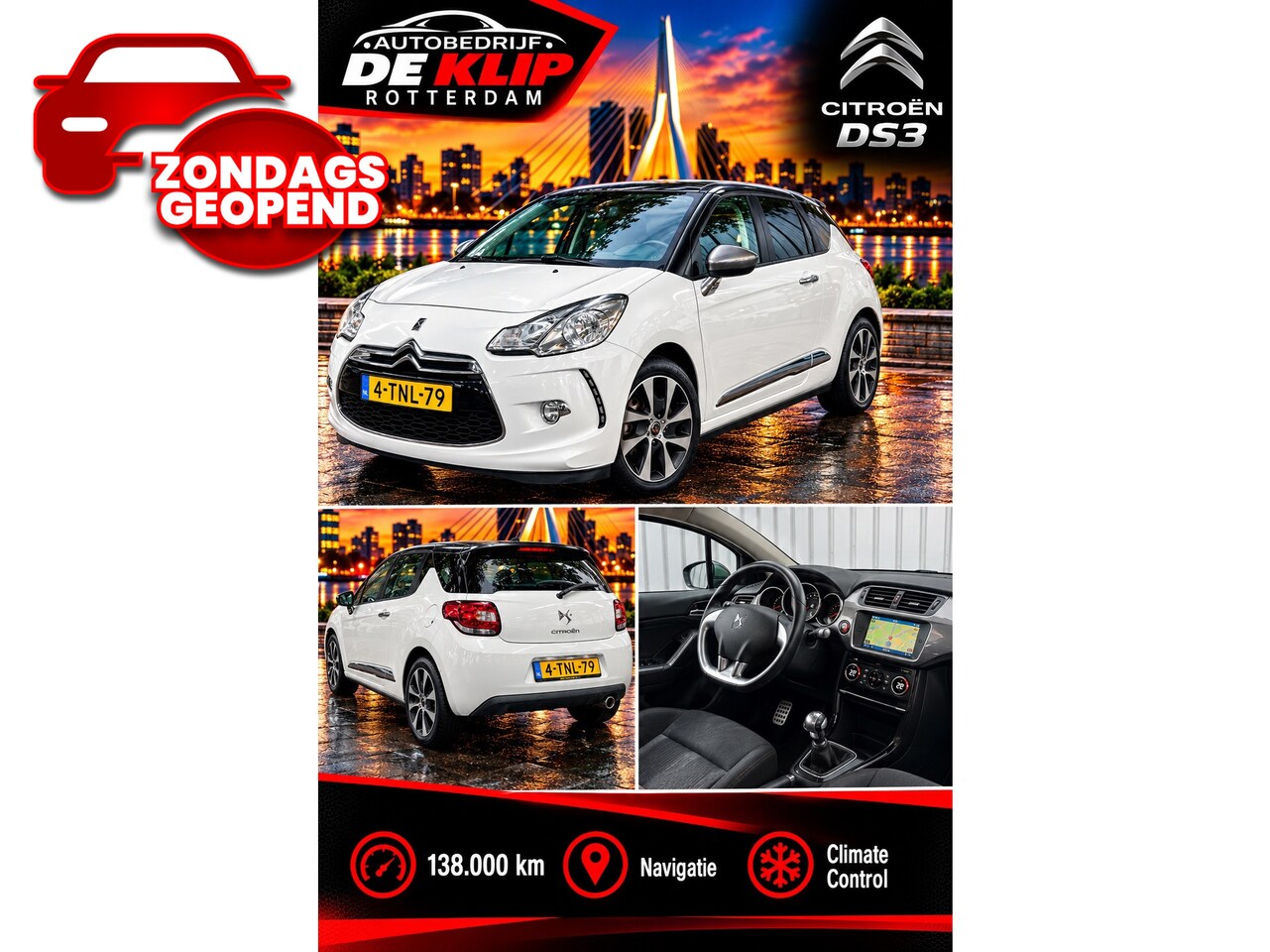 Citroën DS3 - 1.2 VTi So Chic|Navigatie|138000KM|Climate Control| - AutoWereld.nl