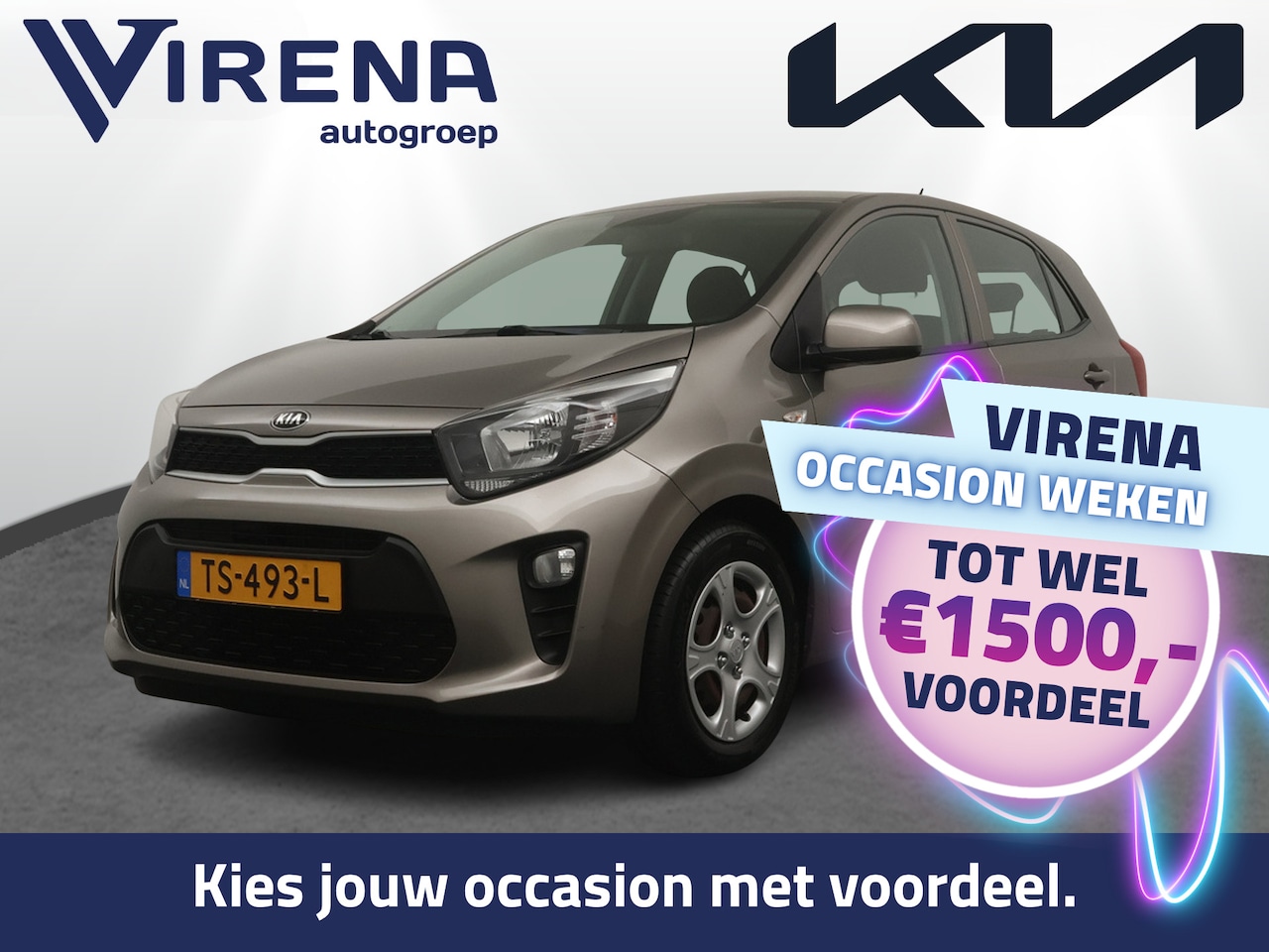 Kia Picanto - 1.0 CVVT EconomyPlusLine - Airco - Bluetooth - NL Auto - Virena Zekerheidspakket €895,- - AutoWereld.nl