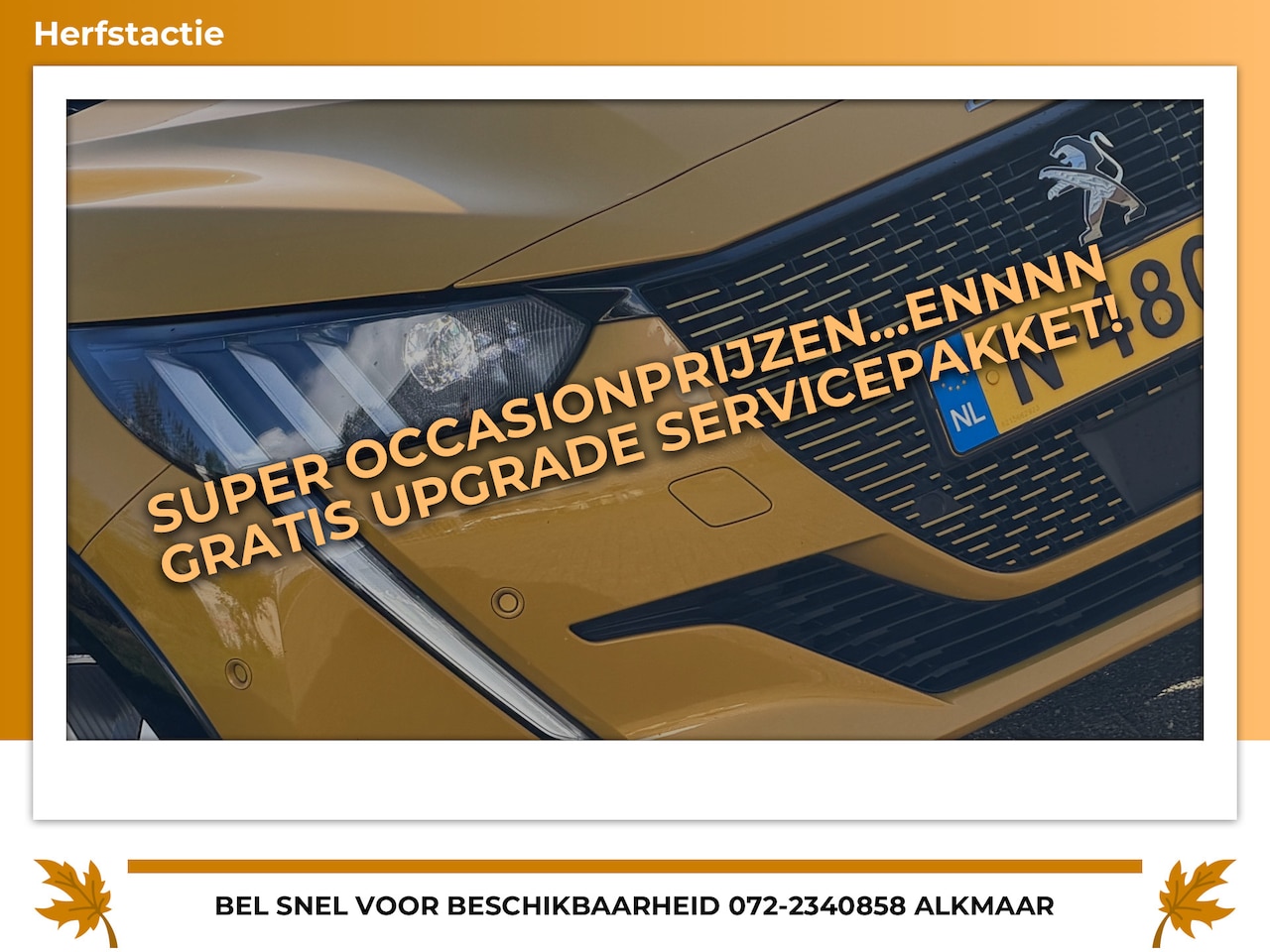 Peugeot e-208 - EV GT 350 50 kWh - Jaune Faro - Carplay/Camera/Panorama - 3-fase - AutoWereld.nl