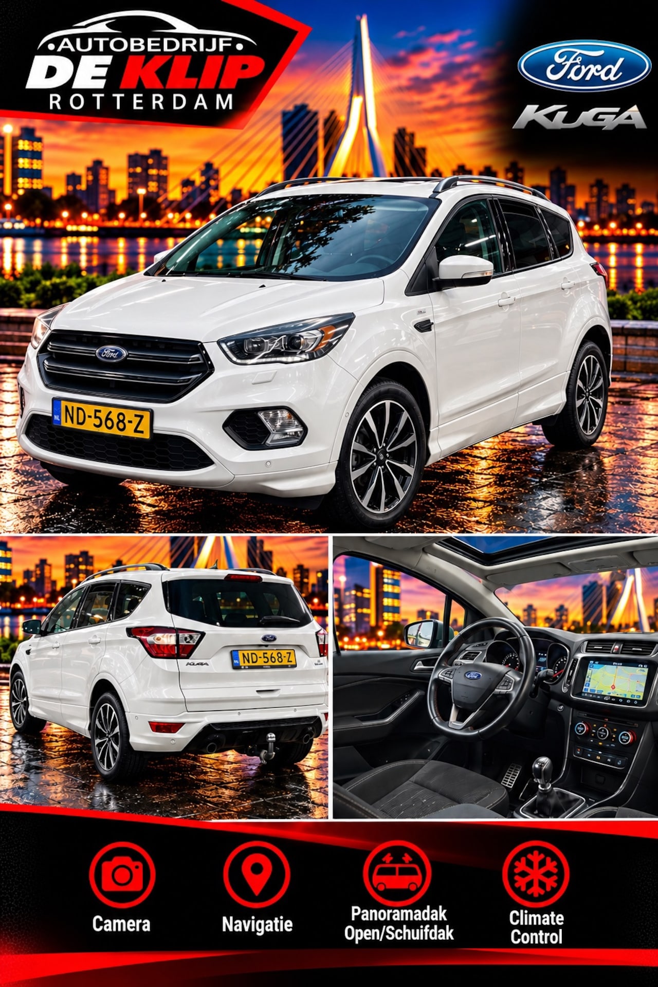 Ford Kuga - 1.5 EcoBoost ST Line|Navigatie|Open/Schuifdak|Camera| - AutoWereld.nl