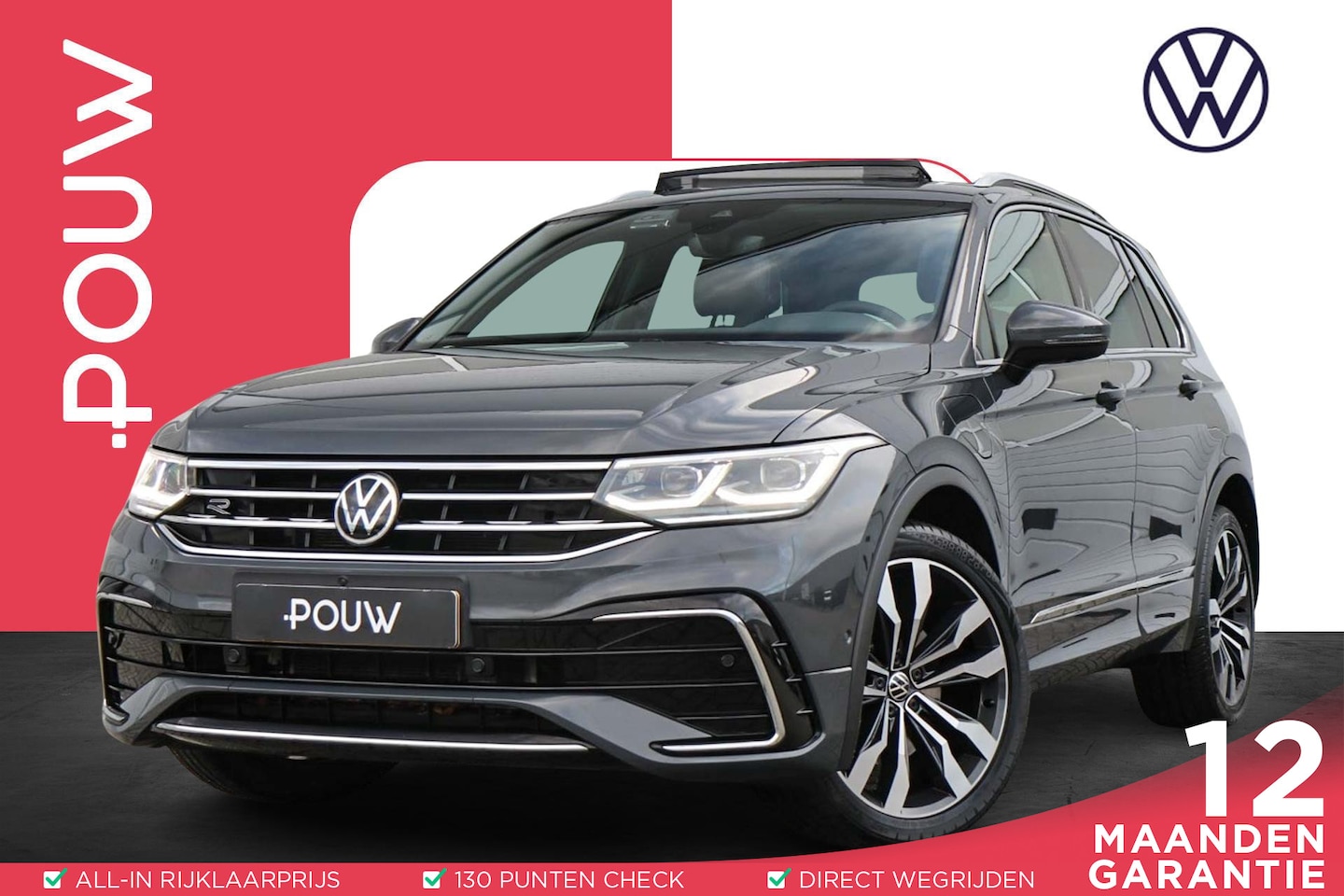 Volkswagen Tiguan - 1.4 TSI 245pk eHybrid R-Line | SoH 92% | Panoramadak | Trekhaak | 360 Camera | 20" Velgen - AutoWereld.nl