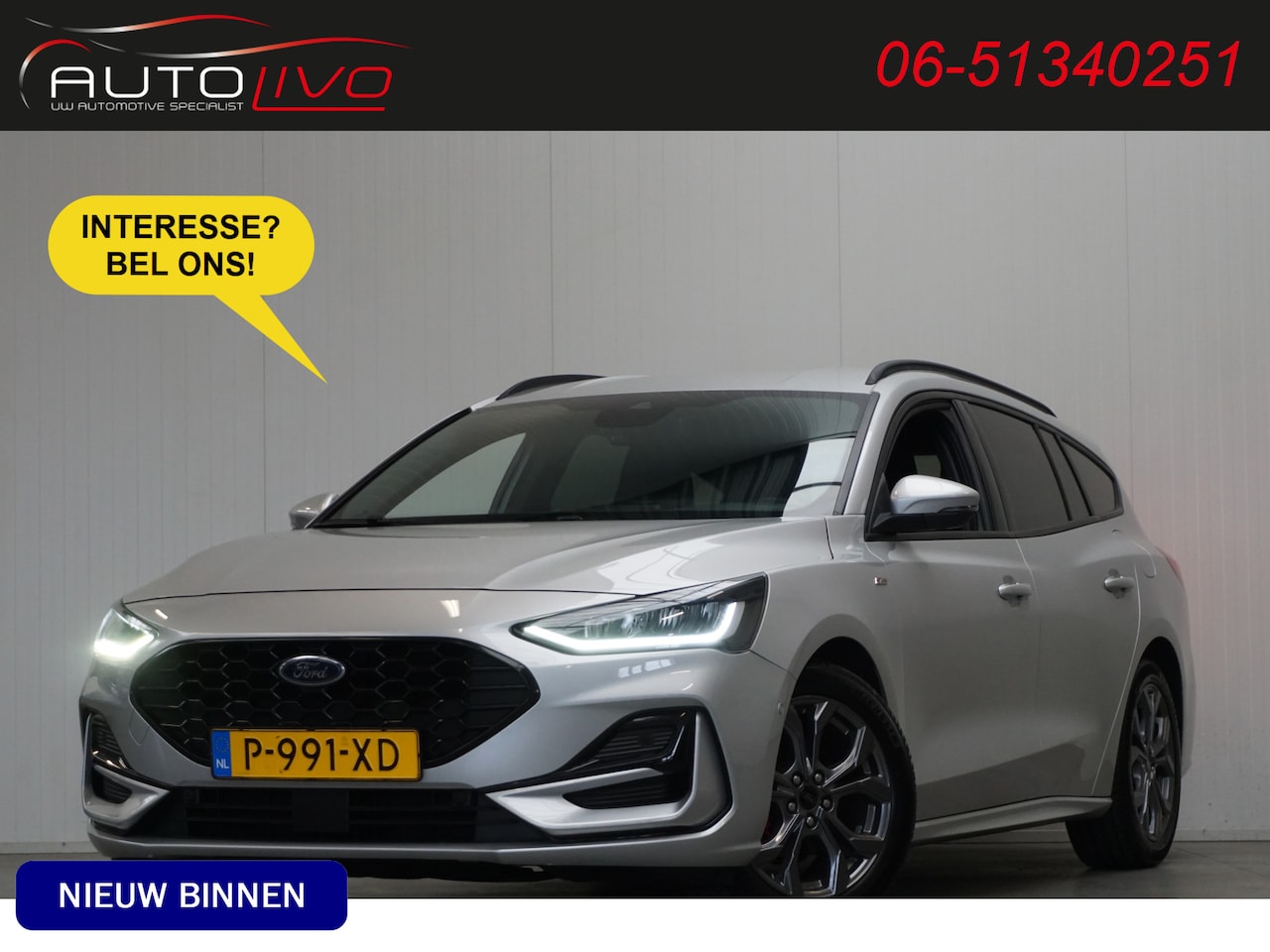 Ford Focus Wagon - 1.0 EcoBoost Hybrid ST Line Style APPLE NAVI CLIMA WINTER PDC CAMERA etc. - AutoWereld.nl