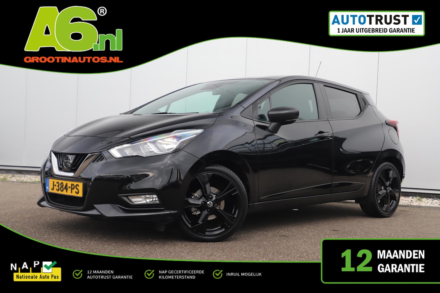 Nissan Micra - 1.0 IG-T N-Sport Black Edition 101PK 17 inch LMV Half Leder Navigatie Achteruitrijcamera C - AutoWereld.nl