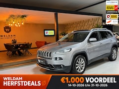 Jeep Cherokee - 2.0 Limited 140PK Garantie |Pano|Trekhaak|Keyless|Camera|Cruise|Clima|Leder|Memory|LED|Nav