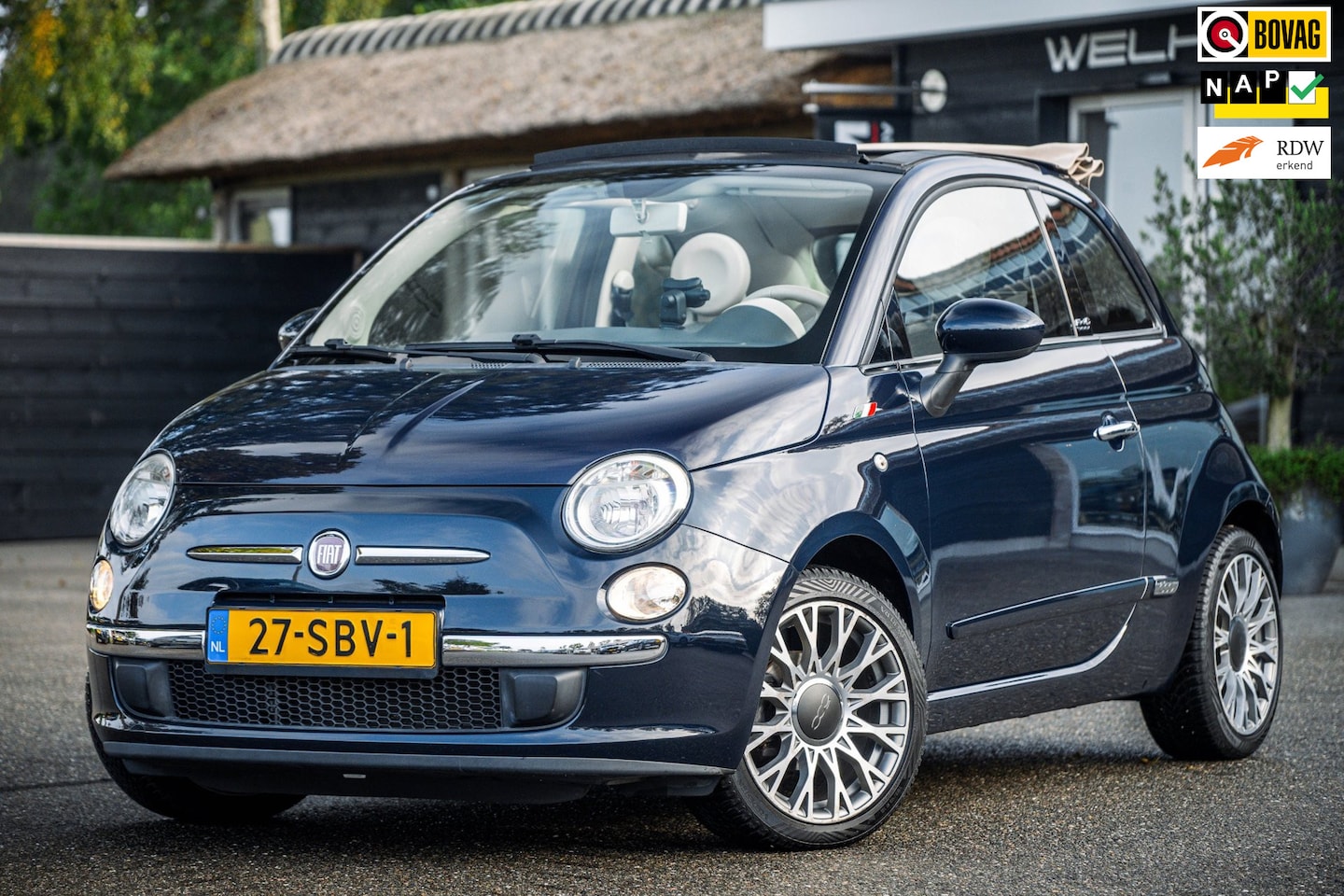 Fiat 500 C - 1.2 Lounge Blu Suggestivo I 16 Inch I Half Leder I Blue&Me I NL Auto I NAP I Fraaie kleurs - AutoWereld.nl