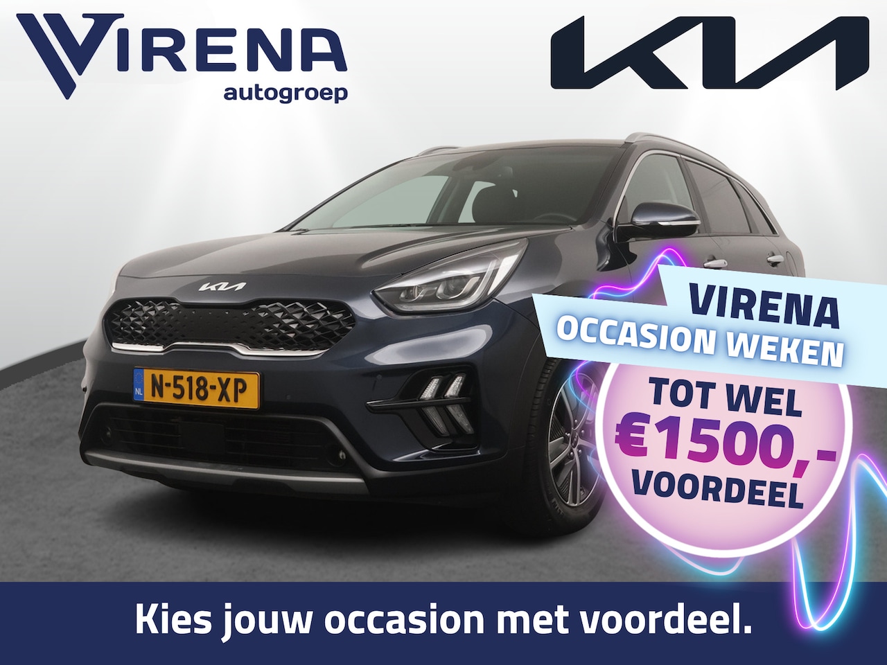 Kia Niro - 1.6 GDi Hybrid DynamicPlusLine Stoel/stuurverwarming - Camera - AppleCarplay - Android Aut - AutoWereld.nl