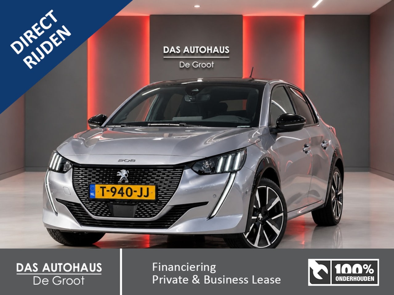 Peugeot e-208 - EV GT Pack 50 kWh SOH 92.1% | Panodak | Side assist | ACC | Camera - AutoWereld.nl