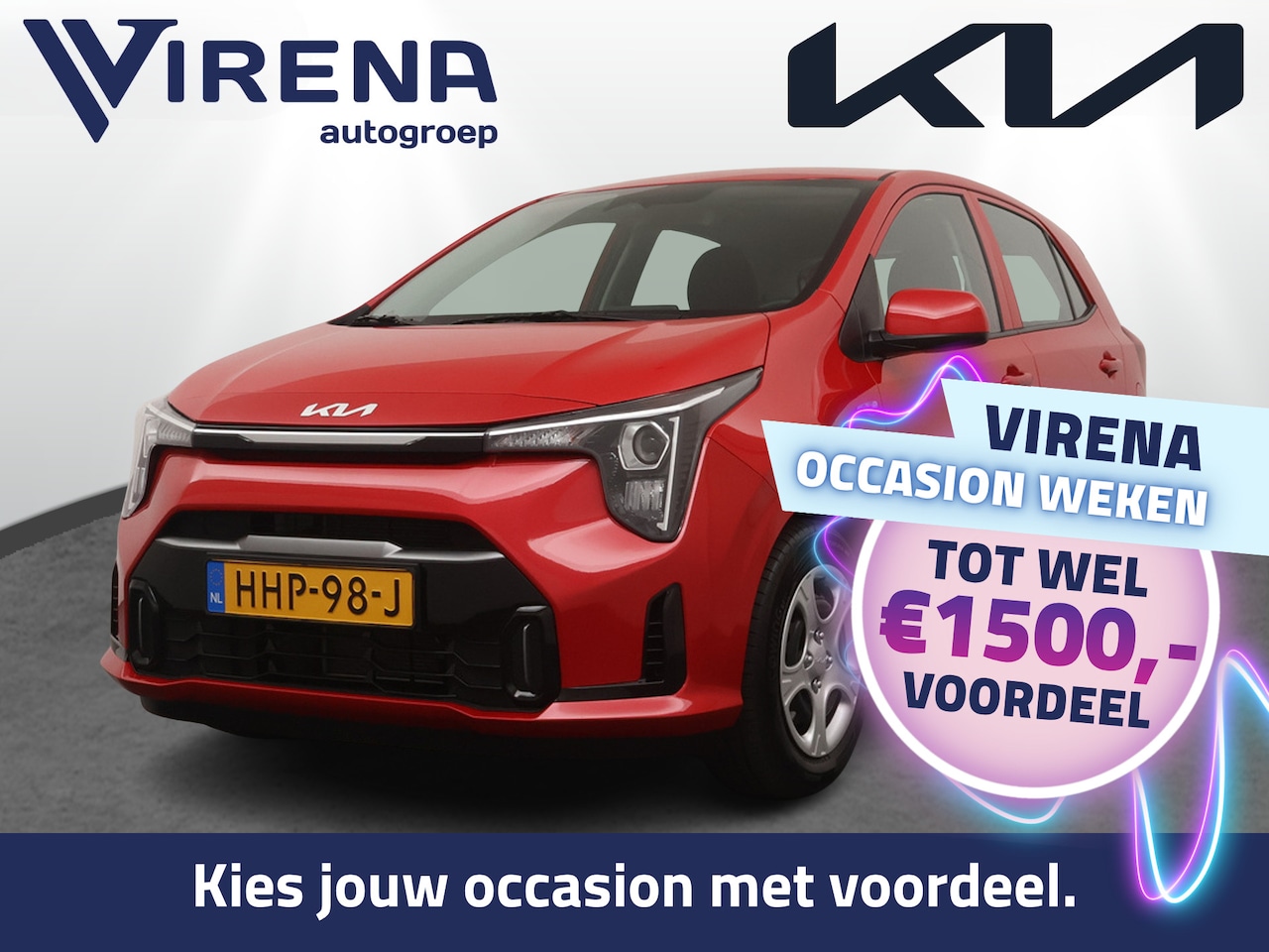 Kia Picanto - 1.0 DPI DynamicLine - Airco - Cruise Control- Navigatie - DAB- Apple Carplay/Android Auto - AutoWereld.nl