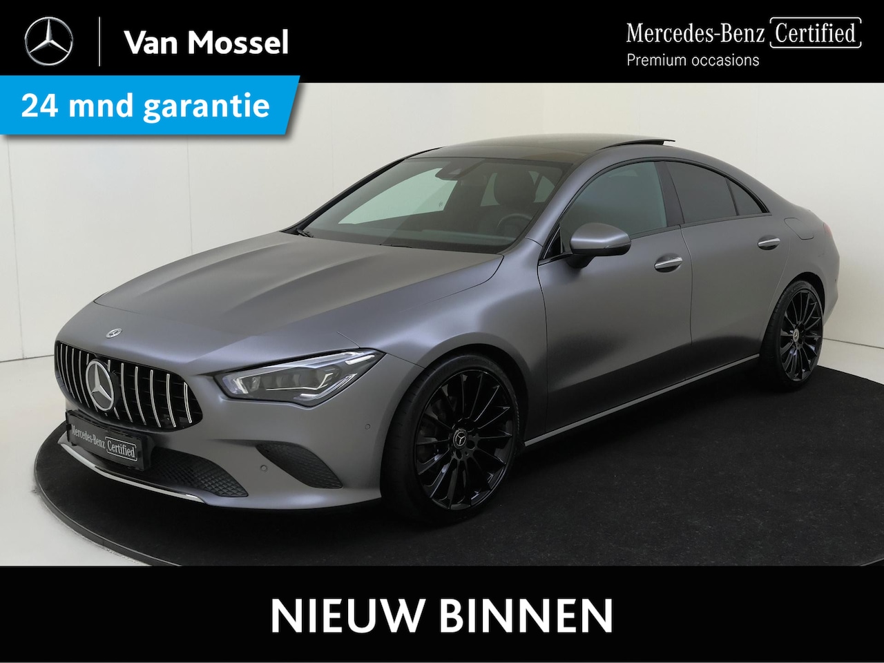 Mercedes-Benz CLA-Klasse - 180 Business Solution Luxury Mountain Grey magno /Panoramadak /Memory stoelen /Sfeerverlic - AutoWereld.nl