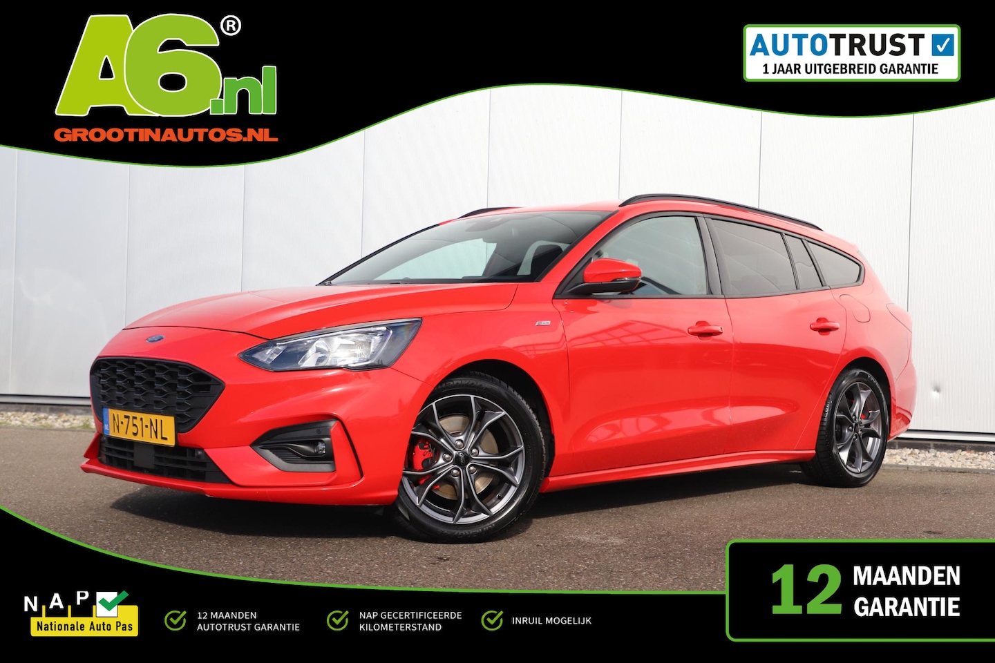 Ford Focus Wagon - 1.0 EcoBoost Hybrid ST Line X Business 125PK Navigatie Achteruitrijcamera Virtual Cockpit - AutoWereld.nl