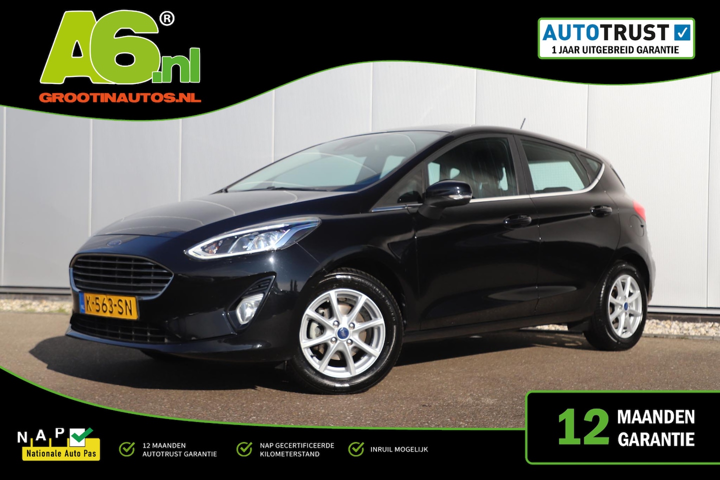Ford Fiesta - 1.0 EcoBoost Titanium 95PK Navigatie LMV Carplay Android Keyless LED Climate Cruise Contro - AutoWereld.nl