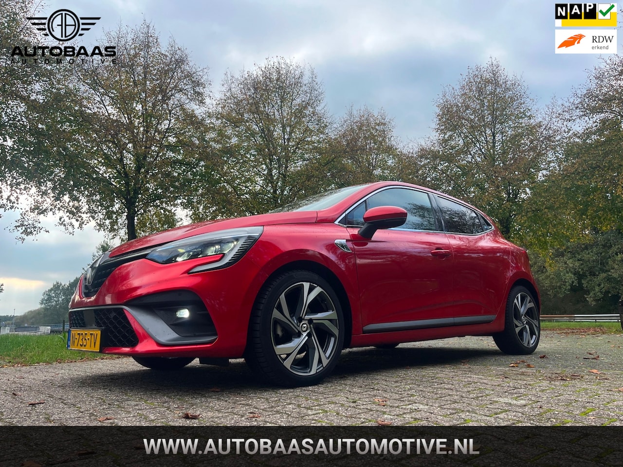 Renault Clio - 1.6 E-Tech Hybrid140 R.S. Line AUTOMAAT *APK 02-2028* NLAUTO+NAP+1EIG+GROOT NAVI+1/2 LEDER - AutoWereld.nl