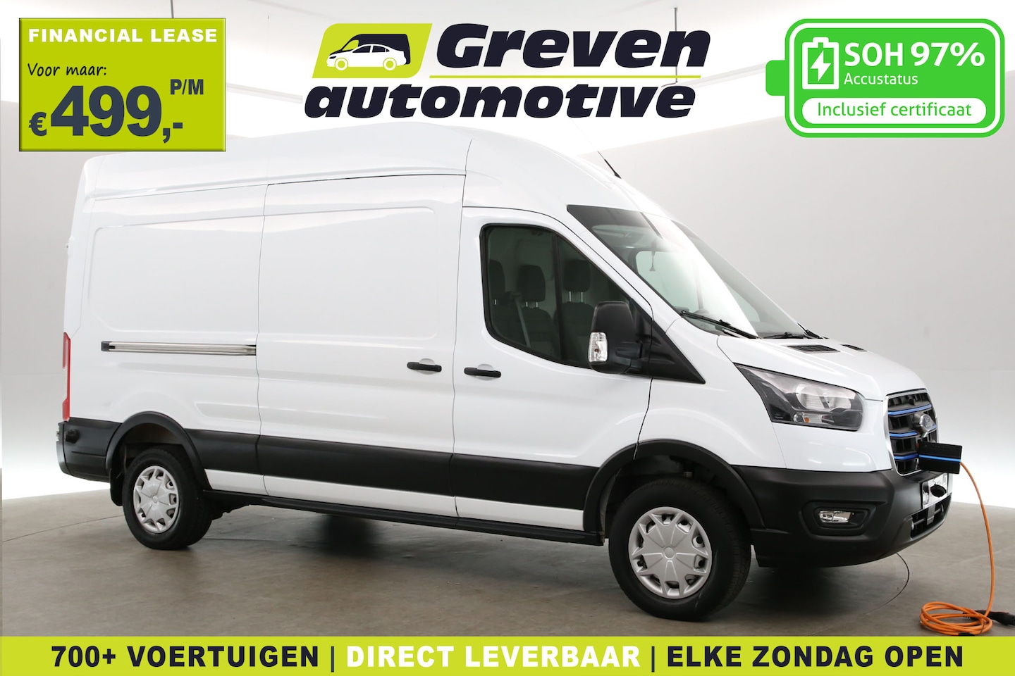 Ford E-Transit - 68 kWh L3H3 | Snelladen | SOH 97% | Clima | Cruise | Camera | 3 Zits | Carplay - AutoWereld.nl