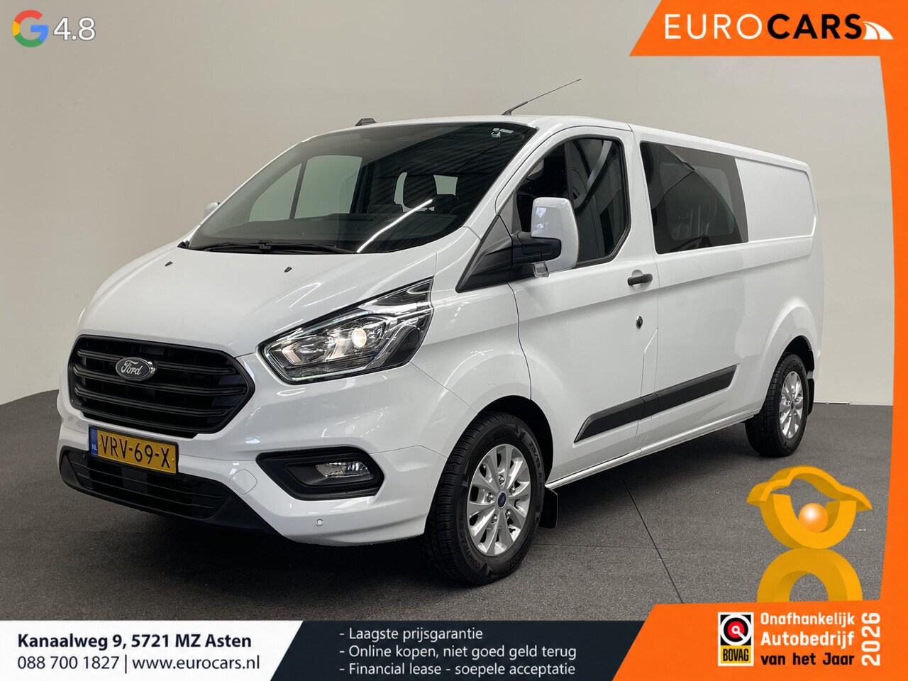 Ford Transit Custom - 300 2.0 TDCI L2H1 Trend Dubbele Cabine Automaat Navigatie Airco Navigatie Bluetooth Trekha - AutoWereld.nl