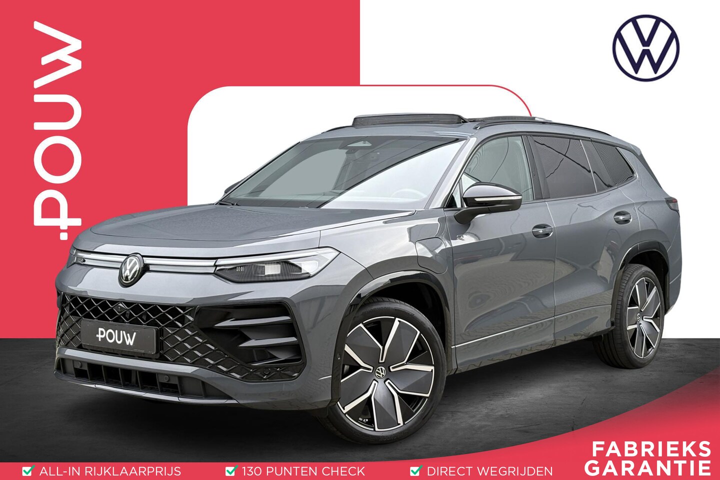 Volkswagen Tayron - 1.5 eHybrid 272pk DSG R-Line Edition | SoH 100% | Panoramadak | Trekhaak | Head-up | Massa - AutoWereld.nl