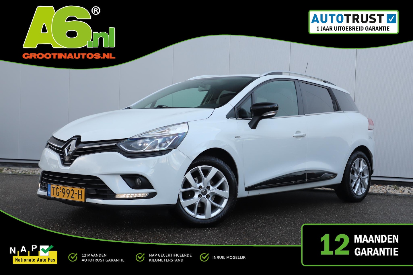 Renault Clio Estate - 0.9 TCe Limited Navigatie Bluetooth Airco LMV Cruise Control Parkeersensor - AutoWereld.nl