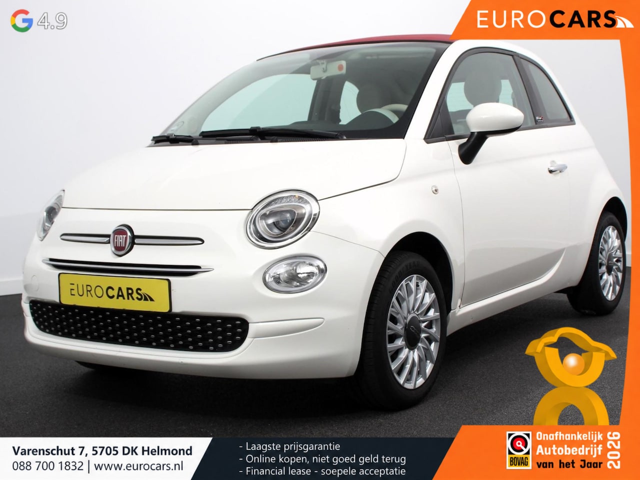 Fiat 500 C - 1.0 69pk Hybrid Lounge Plus Climate Control Navigatie Apple Carplay/Android Auto Parkeerse - AutoWereld.nl