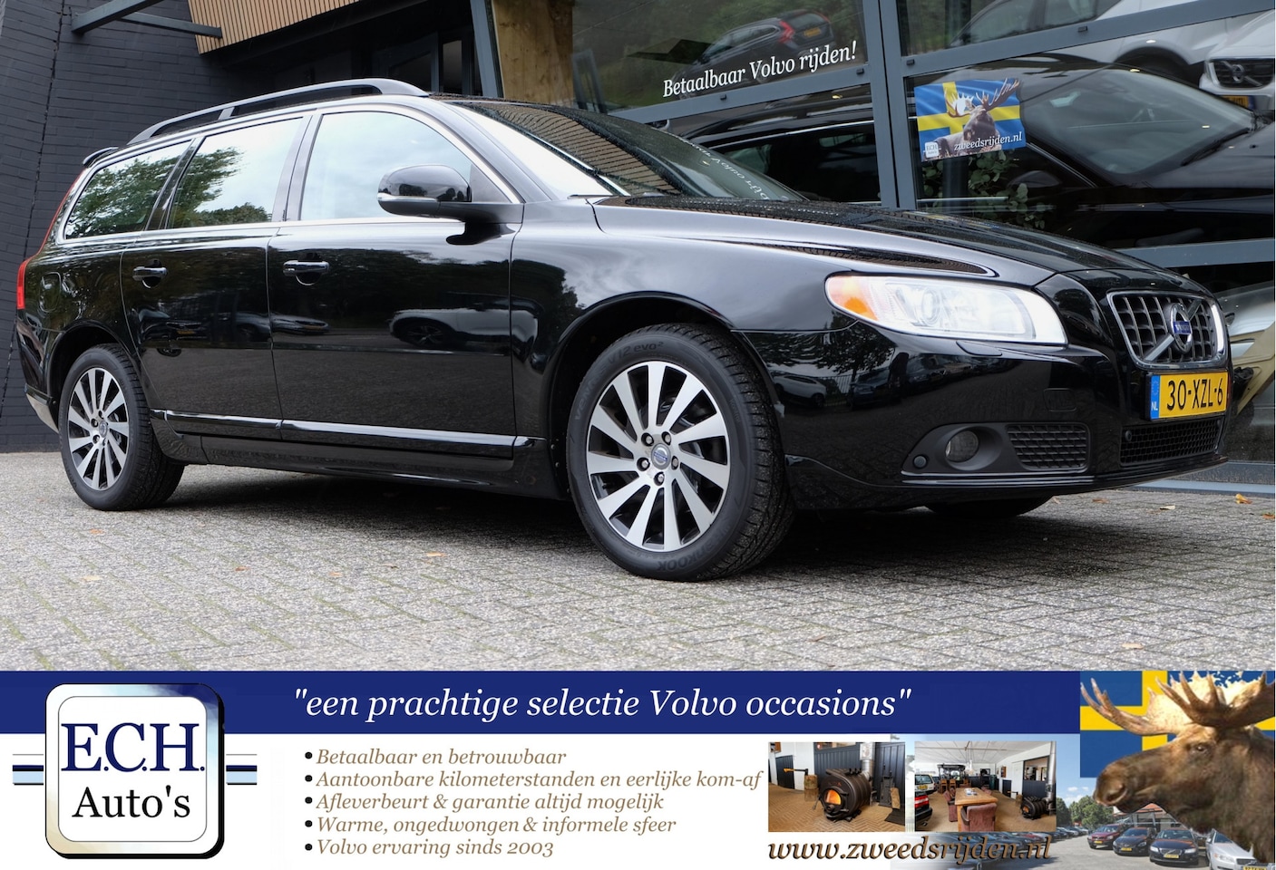 Volvo V70 - 1.6 T4 Limited Edition 1.6 T4 180 pk Limited Edition, Leer, Schuifdak, Bluetooth, Trekhaak - AutoWereld.nl