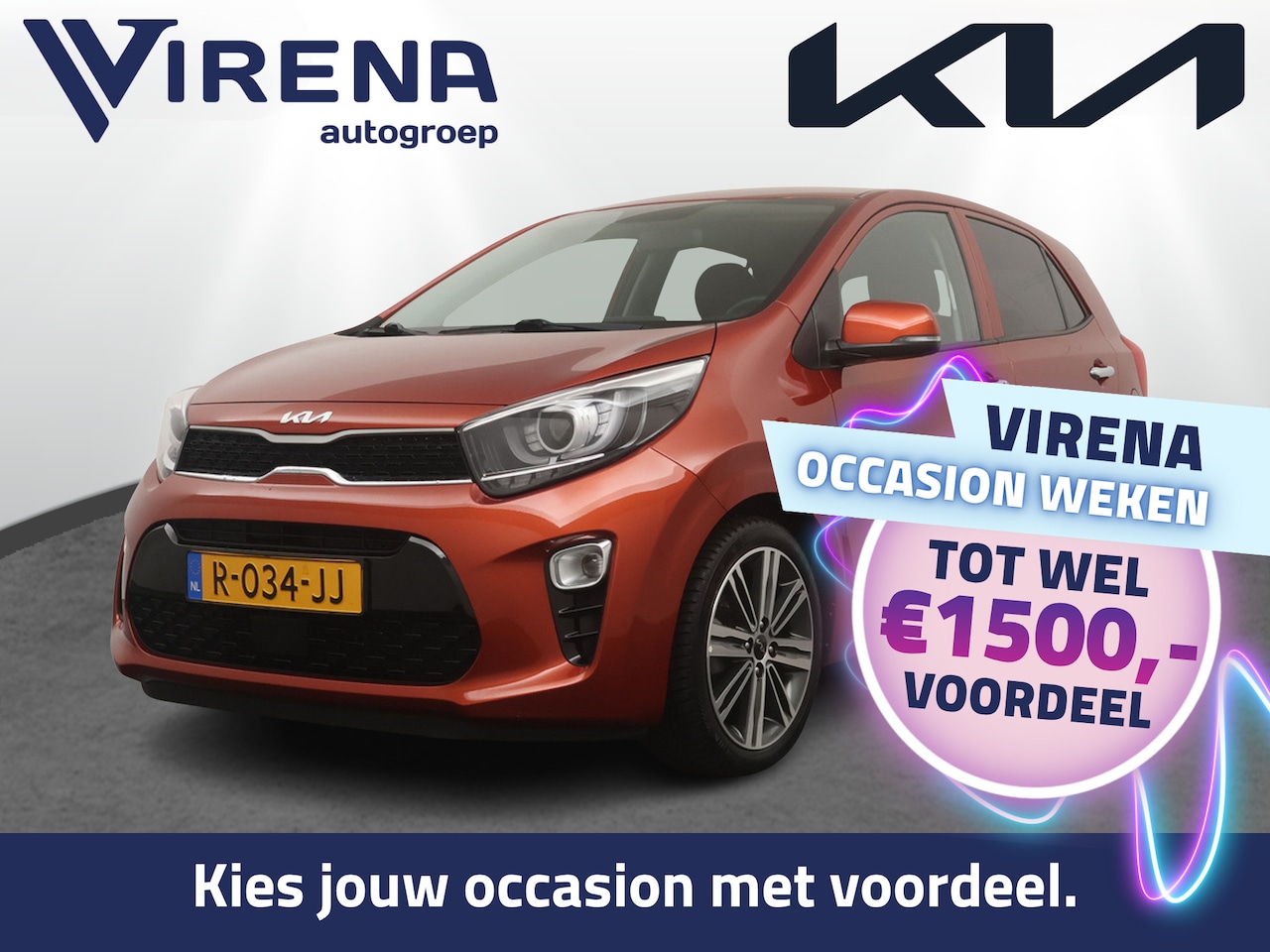 Kia Picanto - 1.0 DPi DynamicPlusLine Navigatie - LM-Velgen 15' - Climate Control - Cruise Control - App - AutoWereld.nl
