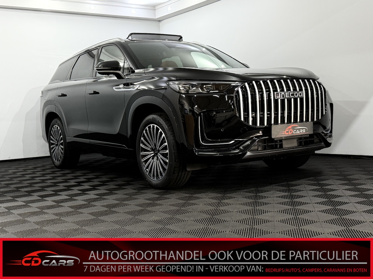 Jaecoo 8 - 1.5 SHS-P Exclusive 7p Plug-in 428PK Panoramadak, Brown leder, 360 Camera, Head-up display - AutoWereld.nl