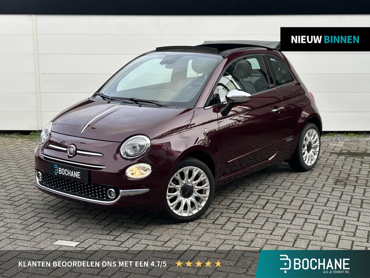 Fiat 500 C - 1.0 Hybrid Star | Leder | Navigatie | Parkeersensoren | Climate Control | Cruise Control - AutoWereld.nl