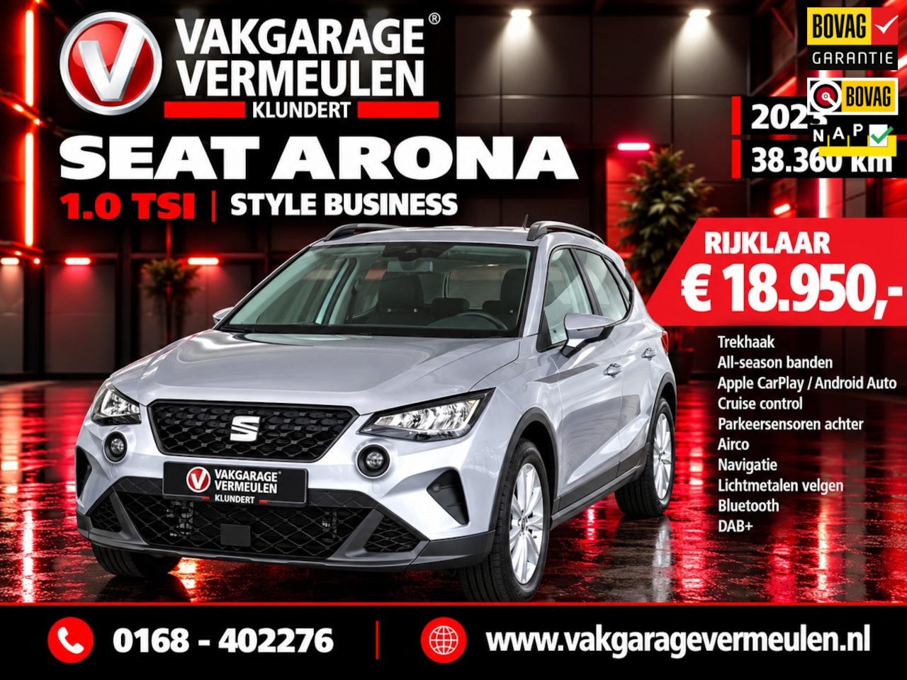 SEAT Arona - 1.0 TSI Style Business , trekhaak , rijklaar € 18950 - AutoWereld.nl