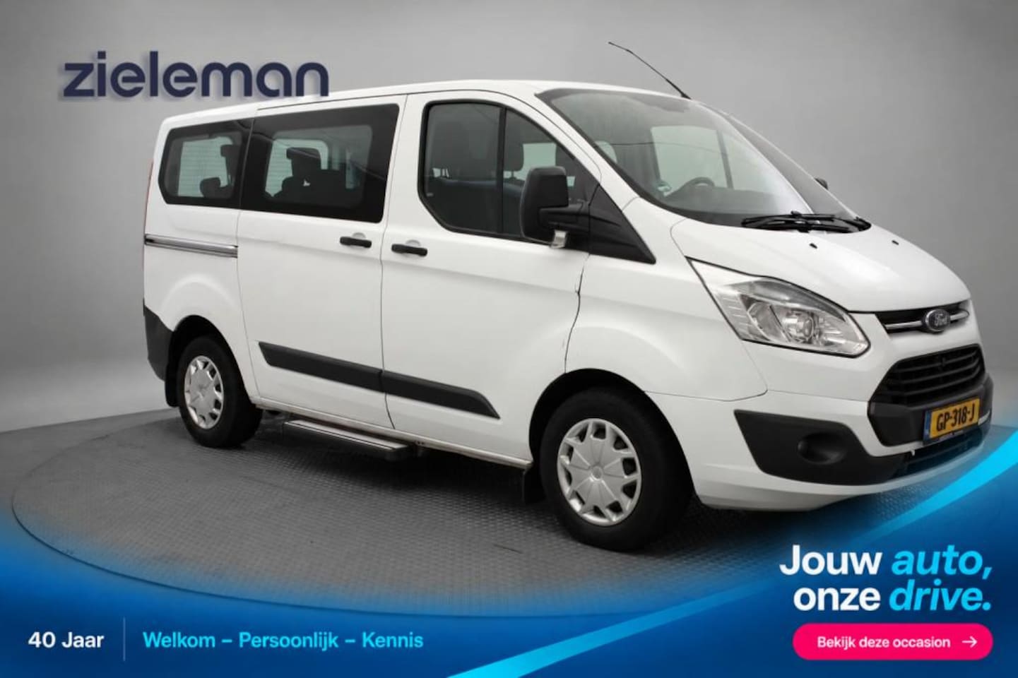 Ford Transit Custom - 300 2.2 TDCI L1H1 Trend 9 Persoons - Airco, Navi, Cruise, Trekhaak - AutoWereld.nl
