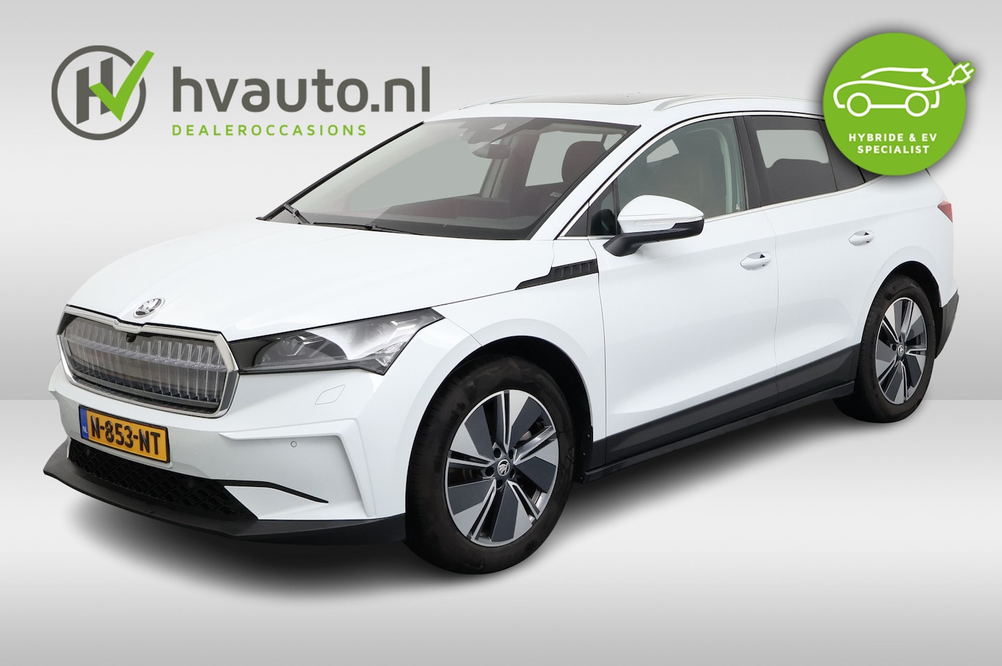 Skoda Enyaq iV - 80 ECO SUITE 204PK SOH 90% | Leer | Panoramadak | Trekhaak | LED Matrix - AutoWereld.nl
