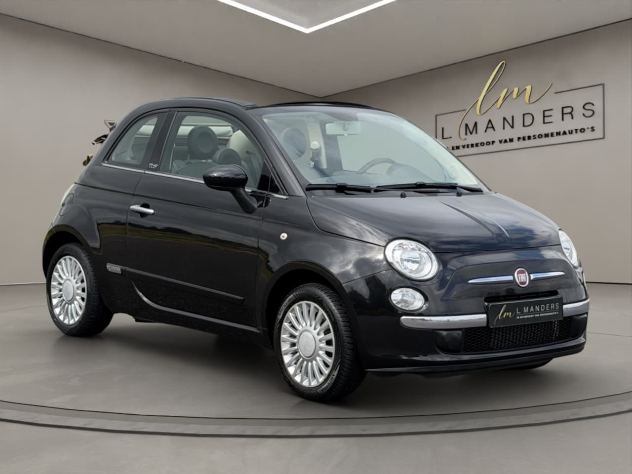 Fiat 500 C - 1.0 TwinAir Lounge 2013 ZWART | Cabrio | Airco | NL - AutoWereld.nl